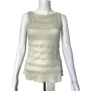 TSE Light Mint Green Cotton Cashmere Knit Tank Top M Medium